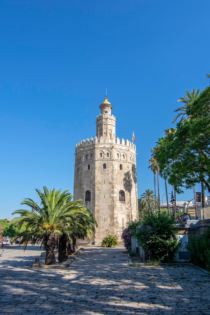 スペイン、セビリアアンダルシアの黄金の塔Torre del Oro