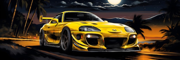 Photo golden toyota supra