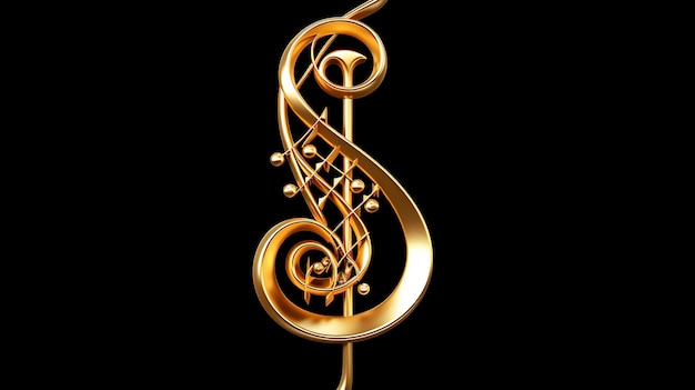 Foto golden treble clef music note volledige weergave