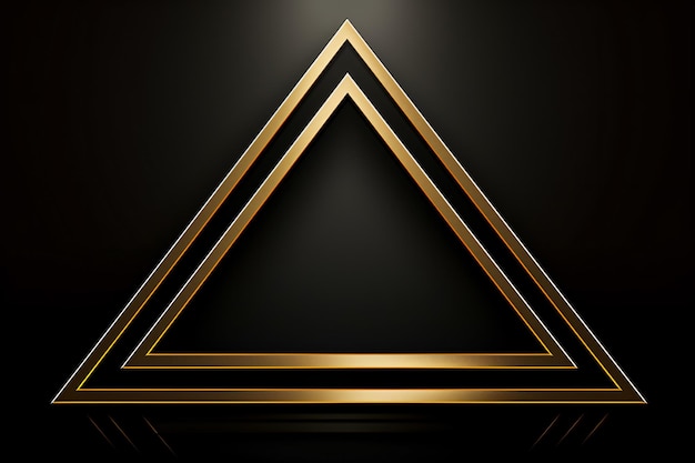 Photo a golden triangle on a black background