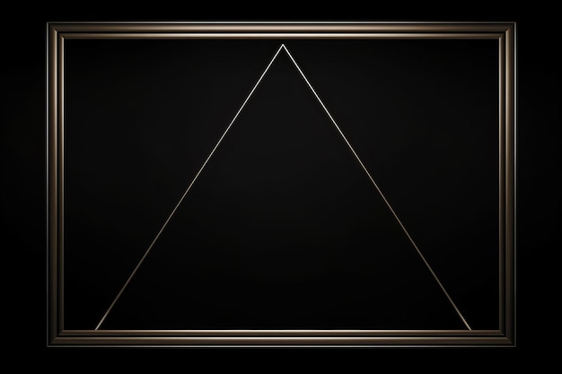 golden triangle frame on black background