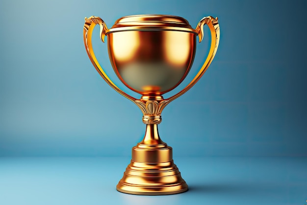 Golden Trophy cup icon isolated 3d render illustration