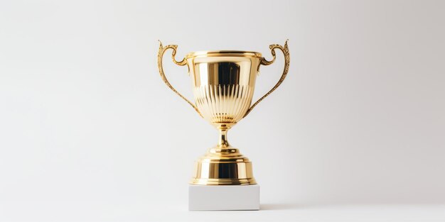 Golden Trophy Cup on a white background