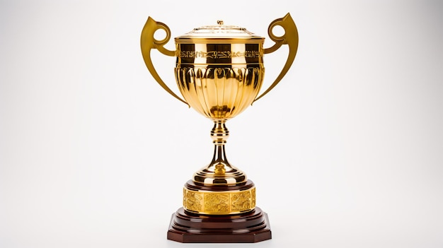 golden trophy isolated on white background AI Generative