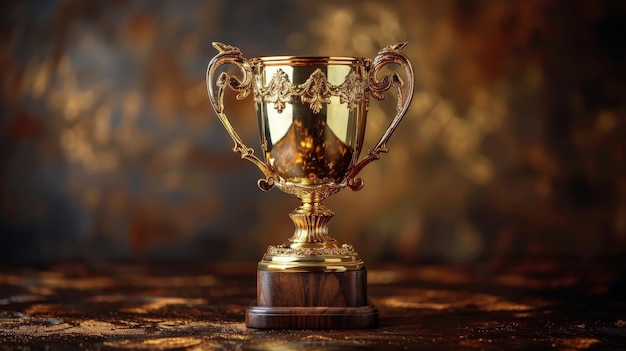 Golden Trophy on Table