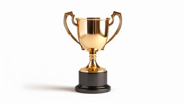 Photo golden trophy on white background generative ai