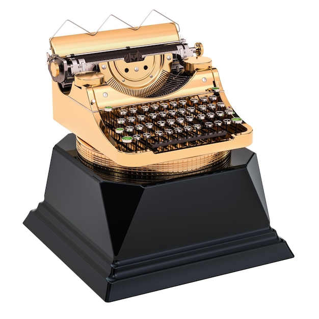 Golden typewriter award Best publication or writer concept 3D rendering