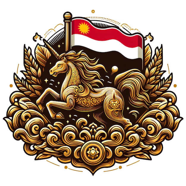 golden unicorn illustration