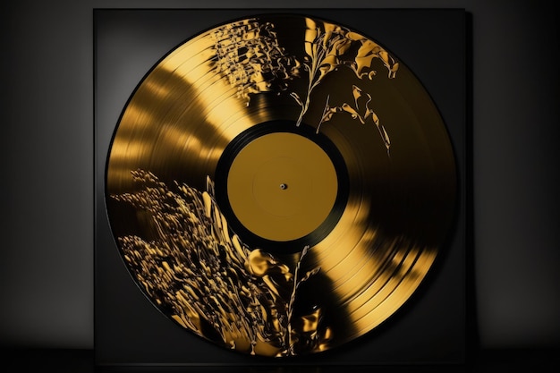 Golden vinyl record Gold disk AI