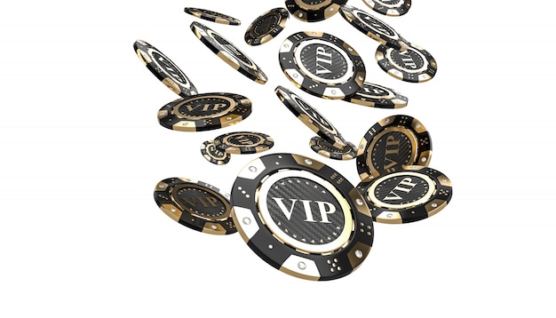 Golden vip casino chip 3d