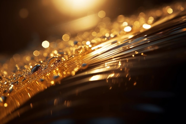 Golden Water Sunset Cinema4D Style Sparklecore Delicate Gold Detailing amp Glass Fragments