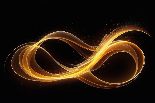 Golden Wave Illumination Abstract Shiny Light Effect Vector