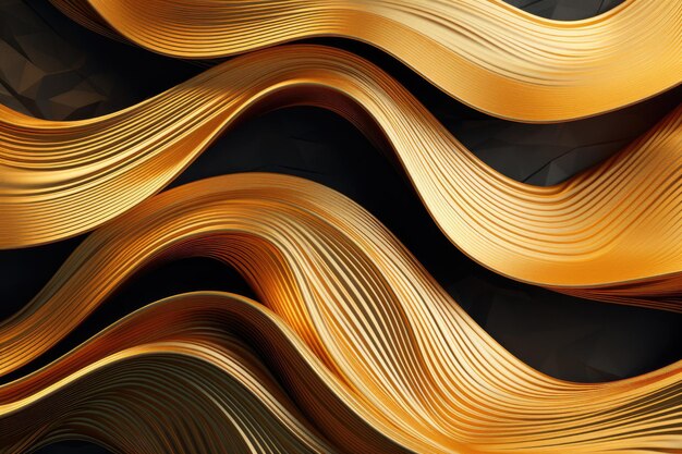 Photo golden wave with layers gold shape