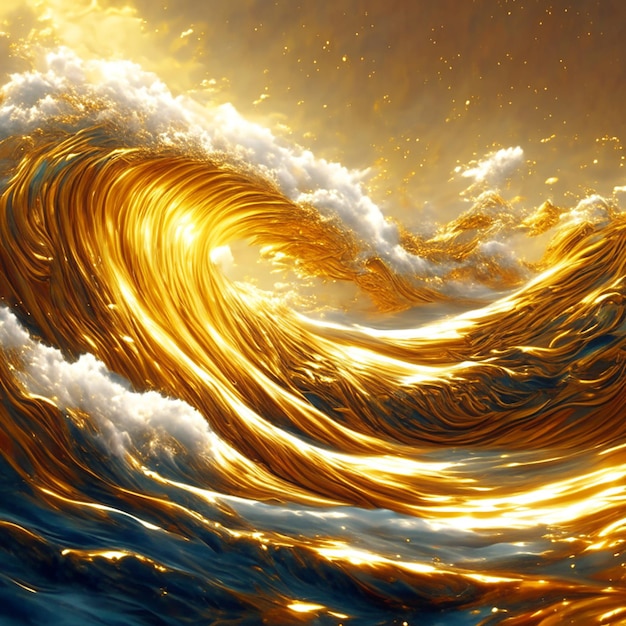 Golden waves background texture