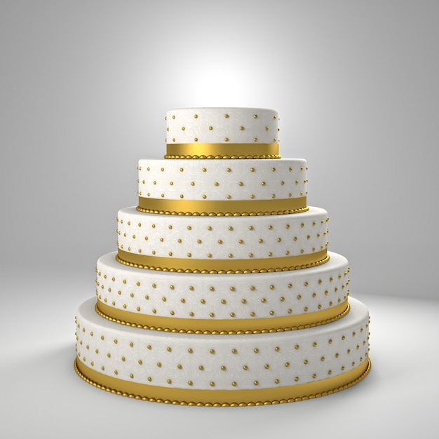 Golden wedding cake