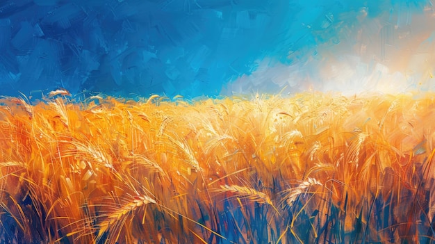 Golden wheat field Generative AI