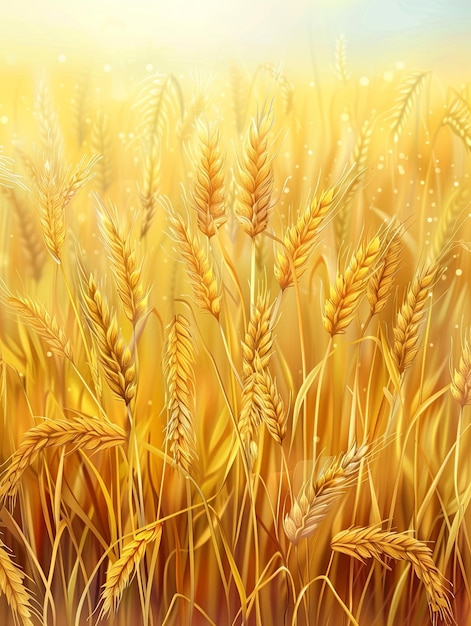 Golden wheat field perfect for bakery and grain companies Background adorned with ripe wheat ears