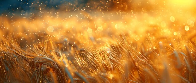 Photo golden wheat field swaying in the breeze