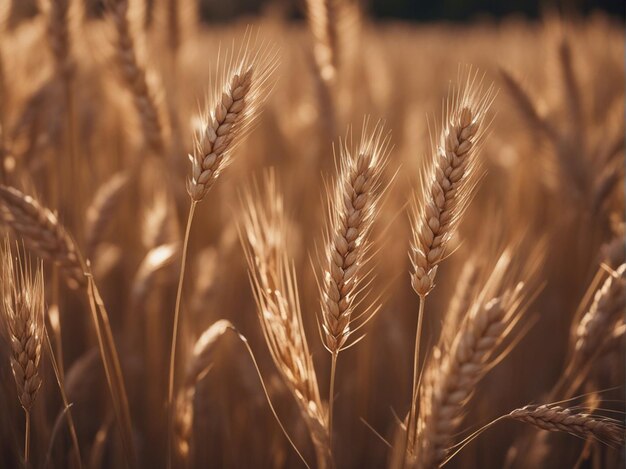 A golden wheat field with blue sky