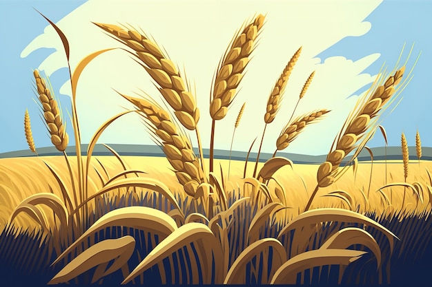 The Golden Wheat Plant in the field