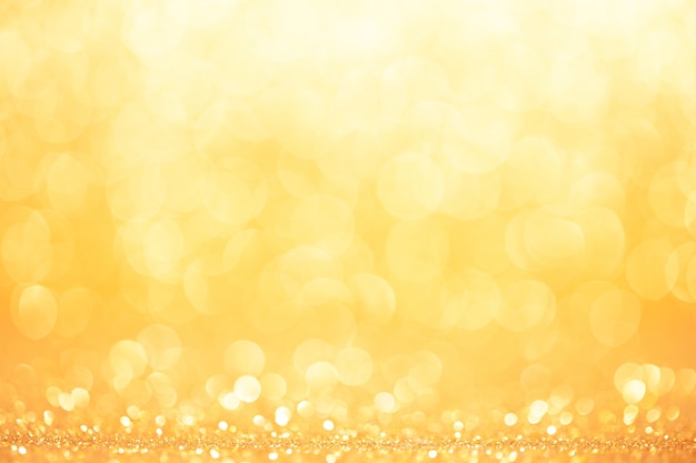 Photo golden and yellow bokeh effect