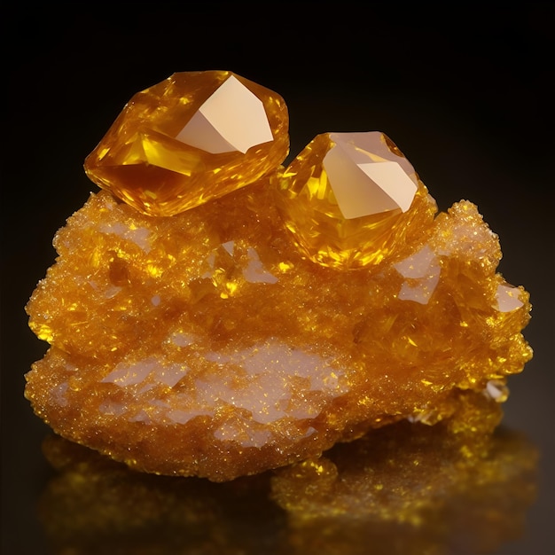 golden yellow crystal diamond stone