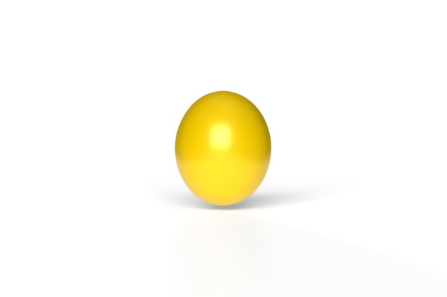 Golden yellow orange ball color white isolated background creative graphic decoration ornament business happy easter egg organic gift holiday vacation february march spring season3d rendering