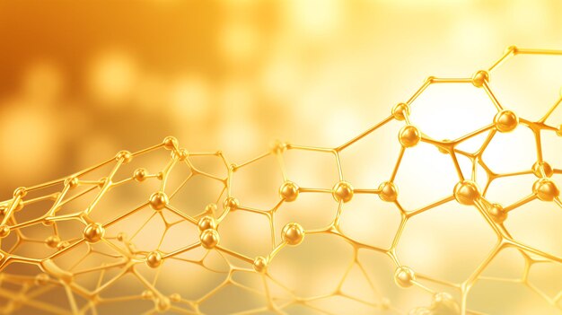 A goldenhued abstract of the cell membrane's molecular structure in the context of biology physics and chemistry