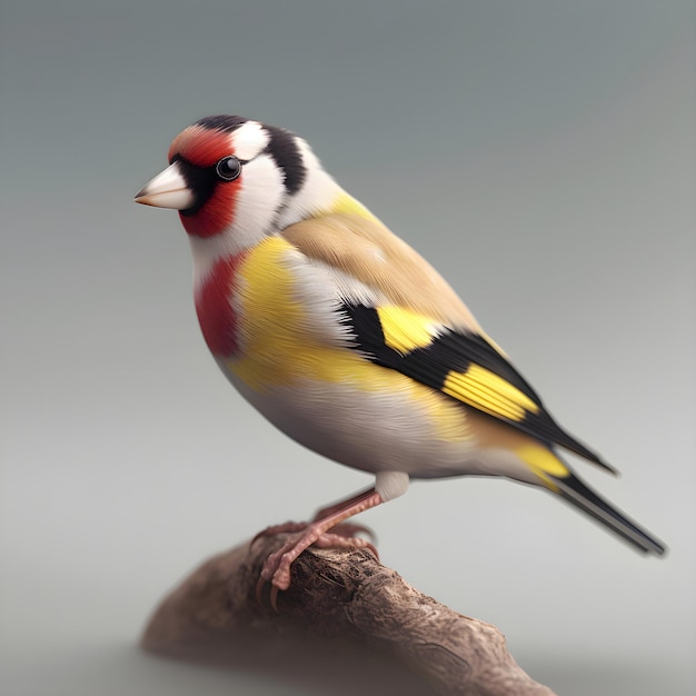 Щегол Carduelis carduelis на ветке