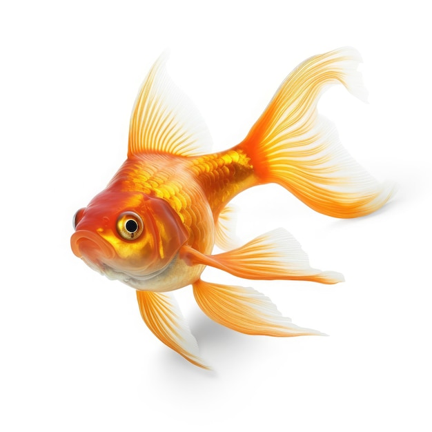 Photo goldfish isolated on white background generative ai