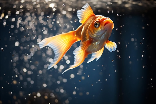 goldfish leaps from