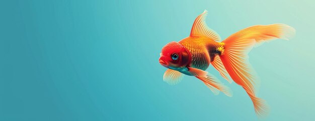 Goldfish Swimming in Blue Water