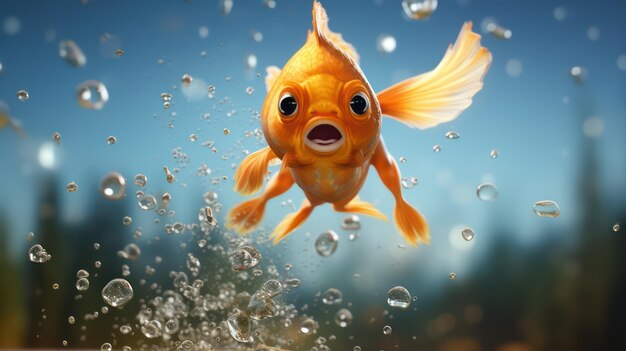 goldfish in water