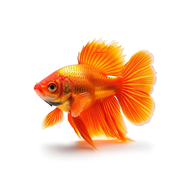 Goldfish on White Background Generative AI
