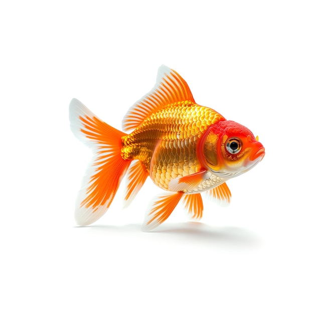 Goldfish on White Background Generative AI