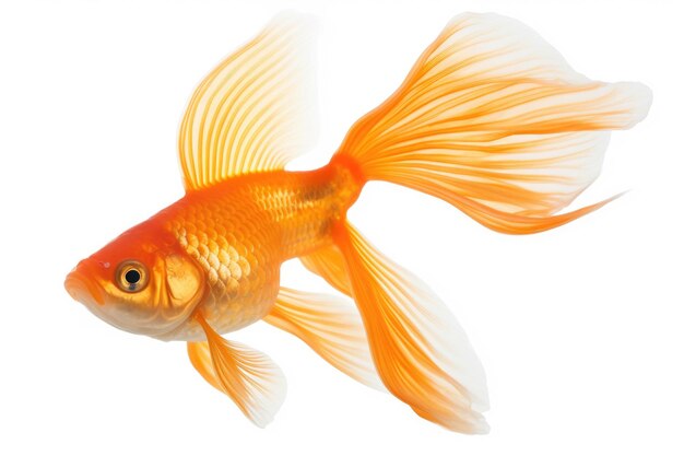 Goldfish on white background