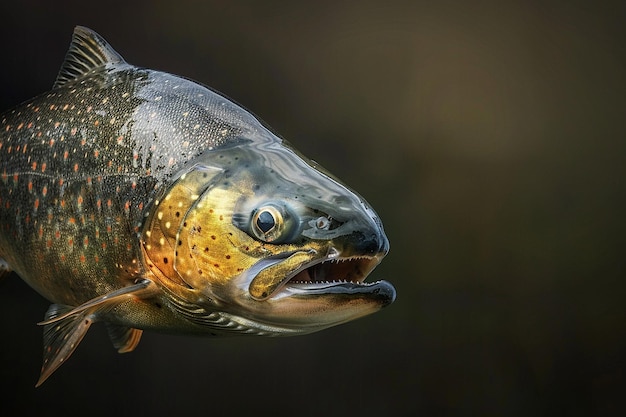 A goldfish with a black background and a black background