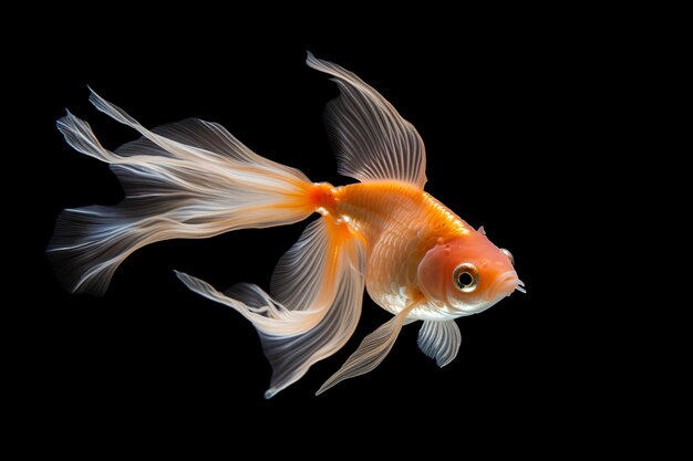 Photo a goldfish with a black background