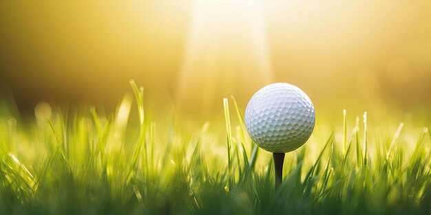 Golf ball in grass generative ai