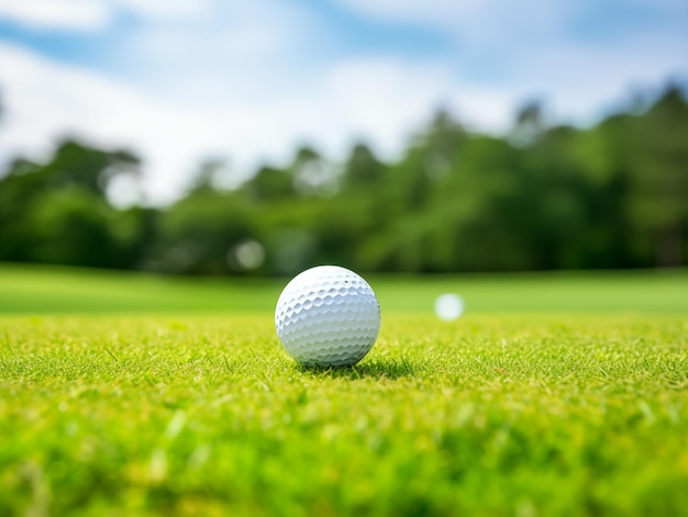 a golf ball on the grass