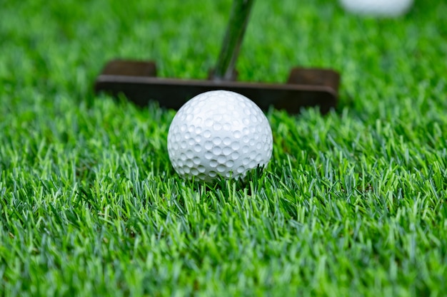 Golf ball on grass