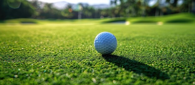 Golf Ball on Green Field