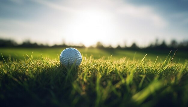 Photo golf ball on the green golf ball on the green golf ball on tee