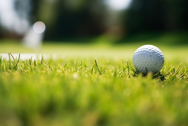 A golf ball sitting on a golf course