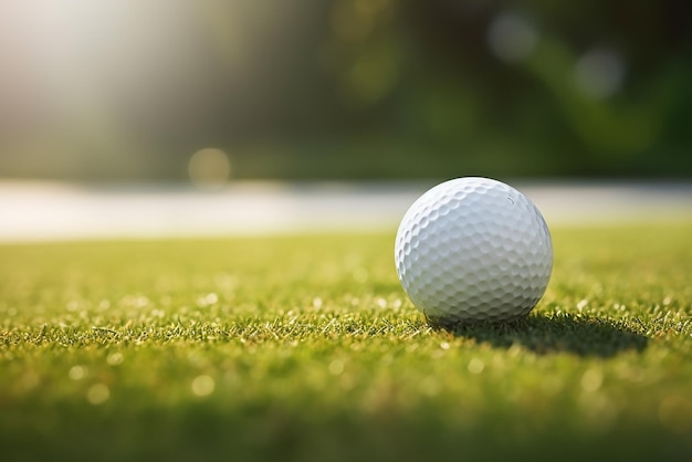 A golf ball sitting on a golf course