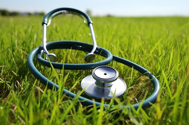 Photo a golf ball and a stethoscope for golfers in the medical field