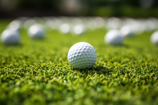 Golf Ball on Synthetic Grass. Generative By Ai