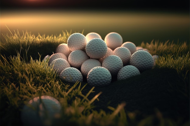 Golf ball on a tee generative AI