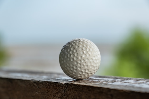 Golf ball with sea view