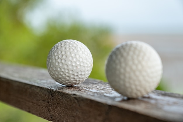 Golf ball with sea view